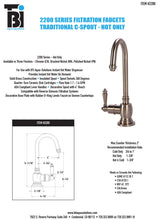 Load image into Gallery viewer, BTI HT-H2200 Traditional C-Spout Hot Only Filtration Faucet