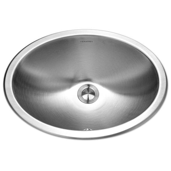 Hamat HAL-OFA-1814LU-1 Undermount Stainless Steel Oval Bowl Lavatory Sink with Overflow