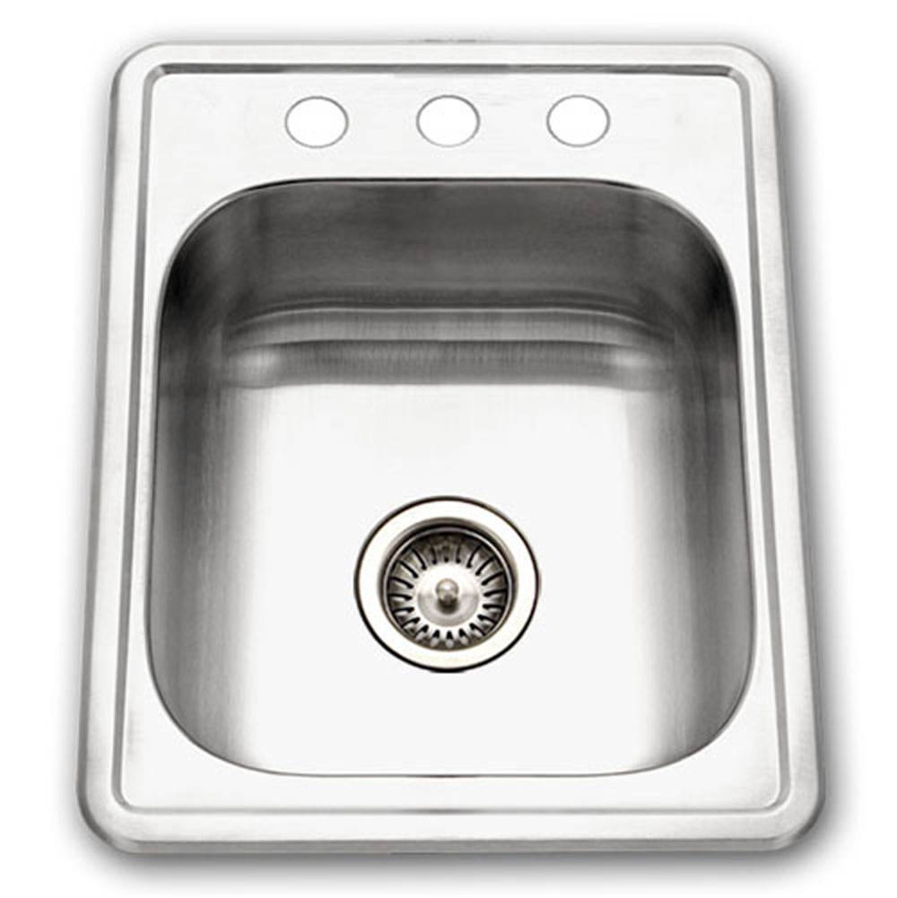 Hamat HOT-1722ST-1 Topmount Stainless Steel 3-holes Bar/Prep Sink