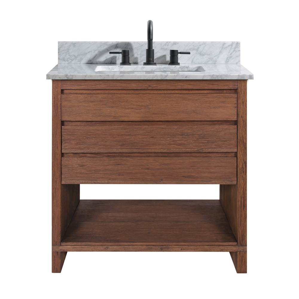 Avanity KAI-VS31-BRW Kai 31 in. Vanity in Brown Reclaimed Wood with Carrara White Marble Top