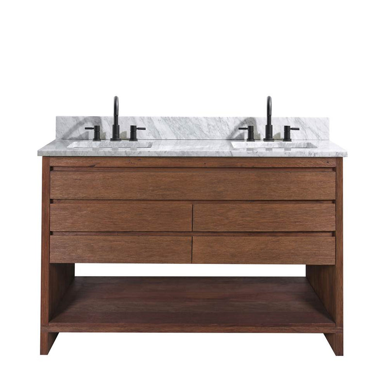Avanity KAI-VS49-BRW Kai 49 in. Vanity in Brown Reclaimed Wood with Carrara White Marble Top