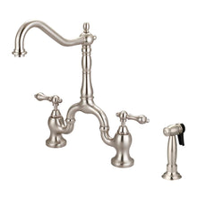 Load image into Gallery viewer, Barclay KFB506-ML Carlton Kitchen Bridge Faucet Sidespray and Metal Lever Holder