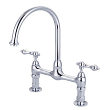 Load image into Gallery viewer, Barclay KFB510-ML Harding Kitchen Bridge Faucet Metal Lever Handles