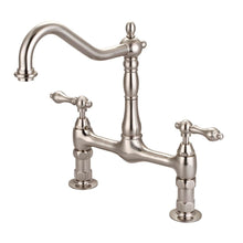 Load image into Gallery viewer, Barclay KFB514-ML Guthrie Kitchen Bridge Faucet Metal Lever Handles