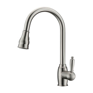 Barclay KFS408-L2 Bay Kitchen Faucet Pull-Out Spray Metal Lever Handles
