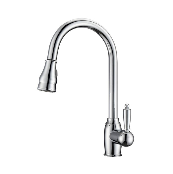 Barclay KFS408-L2 Bay Kitchen Faucet Pull-Out Spray Metal Lever Handles