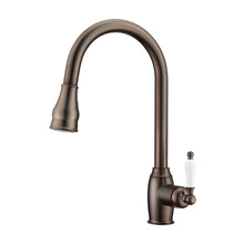 Load image into Gallery viewer, Barclay KFS408-L3 Bay Kitchen Faucet Pull-Out Spray Porcelain Handles