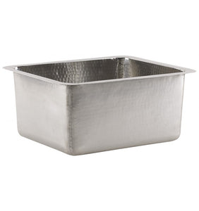 Thompson Traders KPU-1715HSS Como Hammered Stainless Rectangular Hand Hammered Prep Sink Stainless Steel