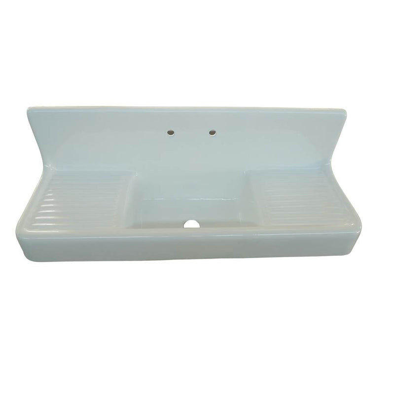 Barclay KSCI60-WH Alma 60 Cast Iron Kitchen Sink 8 Widespread  - White