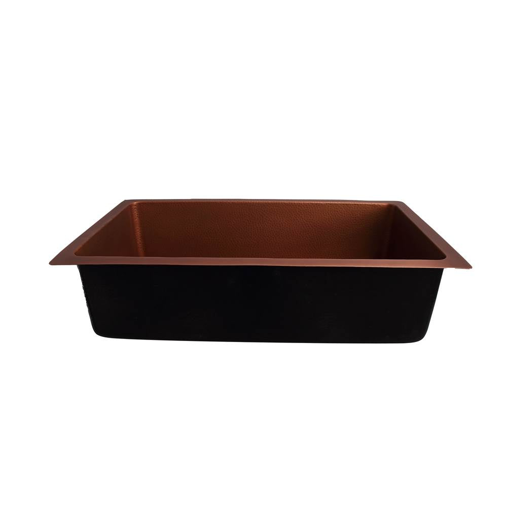 Barclay KSCSB3044-AC Rocio 36 Copper Single Bowl Undermount Kitchen Sink - Antique Copper