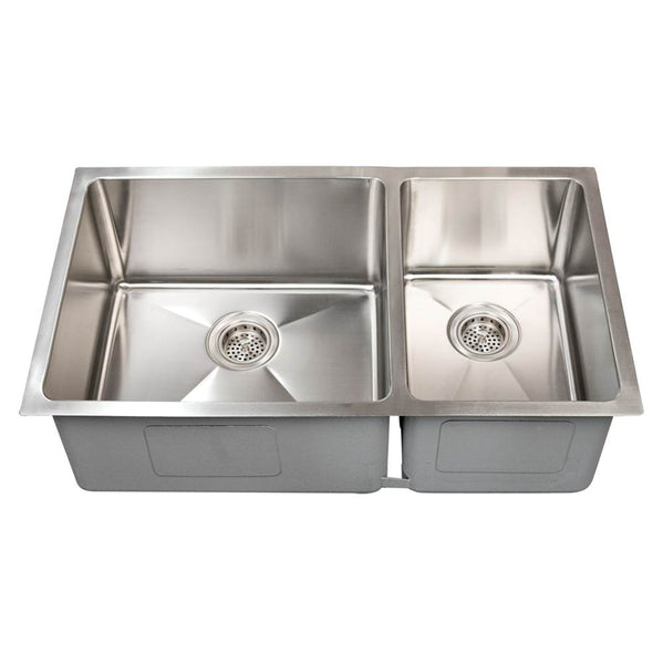 Barclay KSSDB2572-SS Guilio 32 SS 60/40 Offset Double Bowl Undermount Sink - Stainless Steel