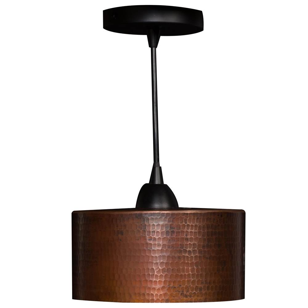Premier Copper Products L900DB Hammered Copper 8" Round Cylinder Pendant Light