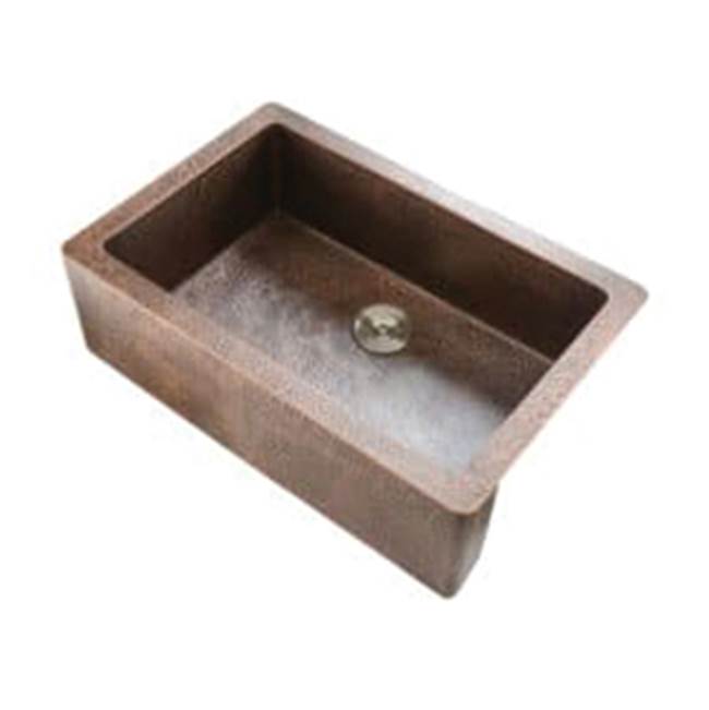 Lenova CA-131 Undermount Single Bowl 33 x 22 x 10 - Hammer Copper