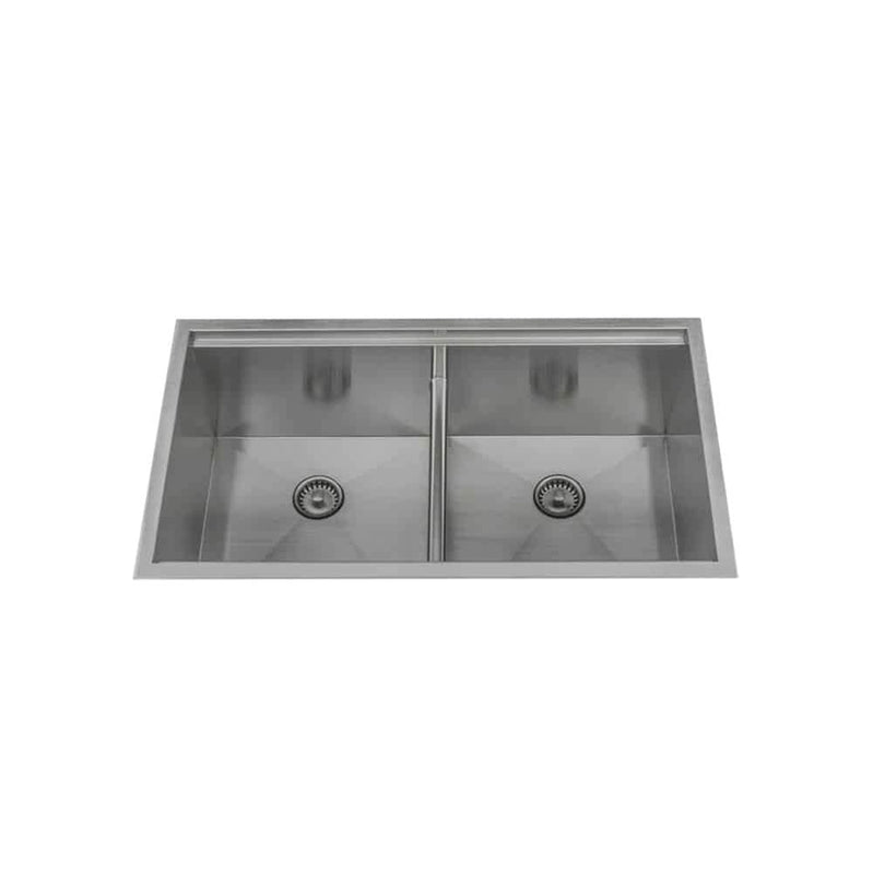 Lenova PC-LEAP-D33 Undermount Double Bowl Low Divider 33 x 22-3/4 x 10 - Brushed Satin