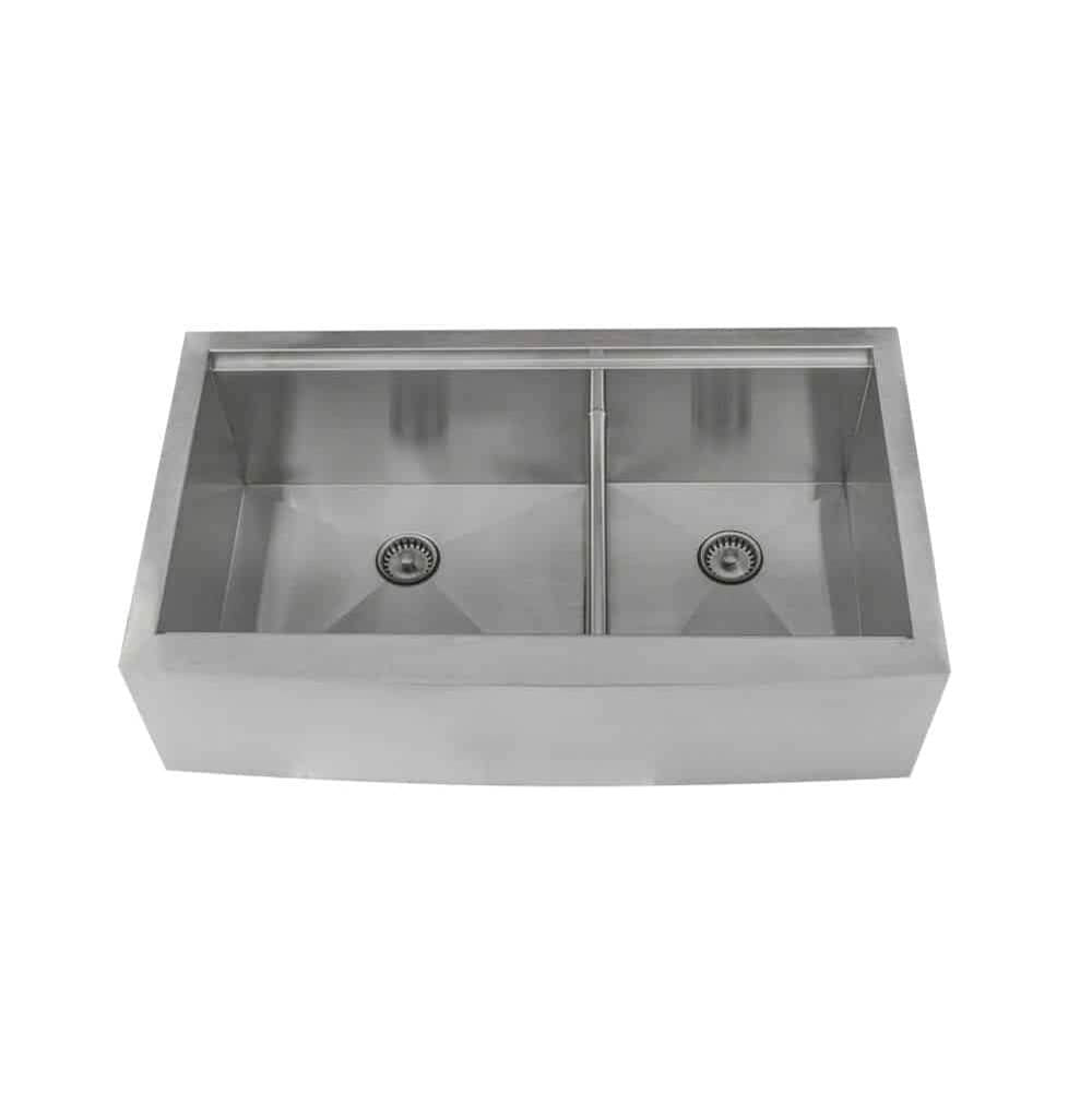 Lenova PC-LEAP-D36 Undermount Double Bowl Low Divider 36 x 22-3/4 x 10 - Brushed Satin