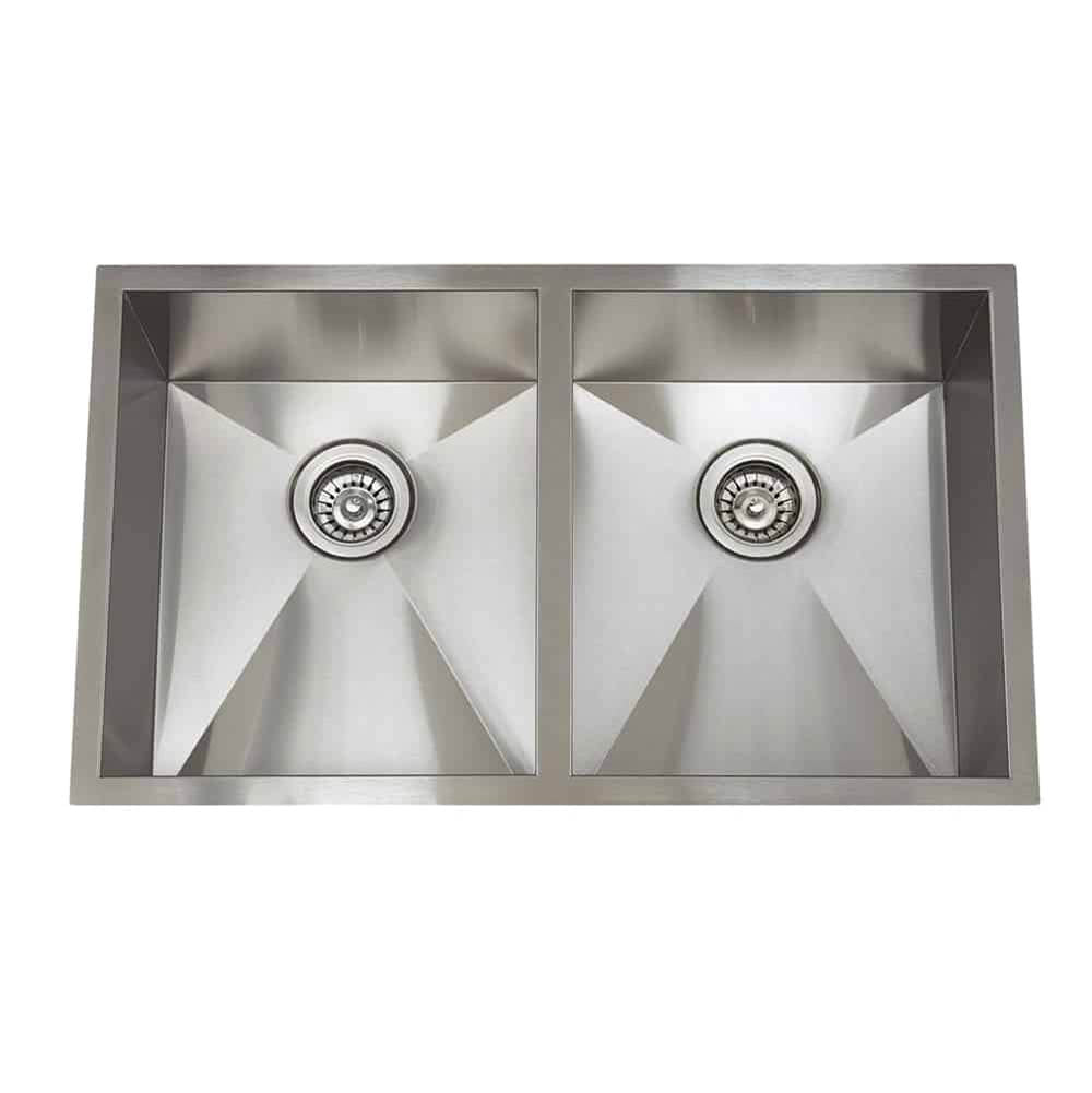 Lenova SS-0Ri D3 Undermount Double Bowl 32 x 19 x 10 - Brushed Satin