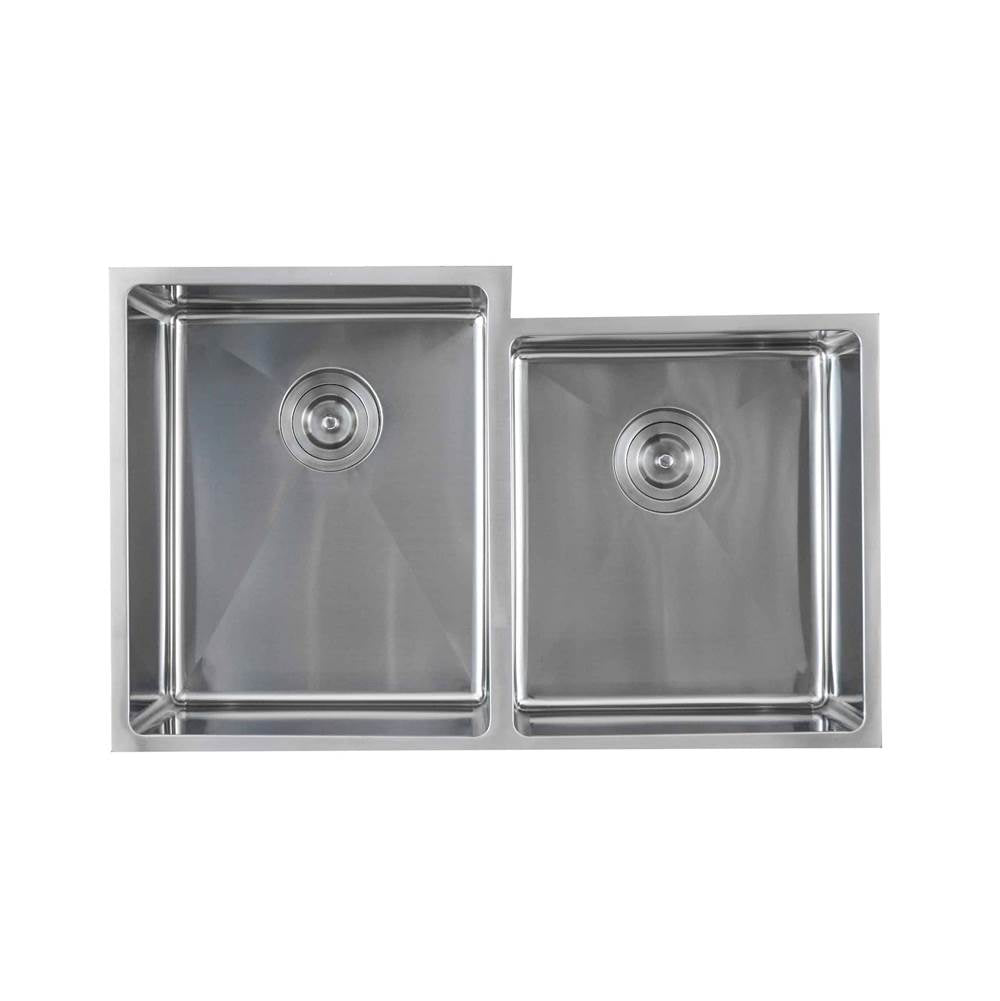 Lenova SS-12Ri D2L Undermount Double Bowl 31 x 19-1/2 x 10 - Brushed Satin