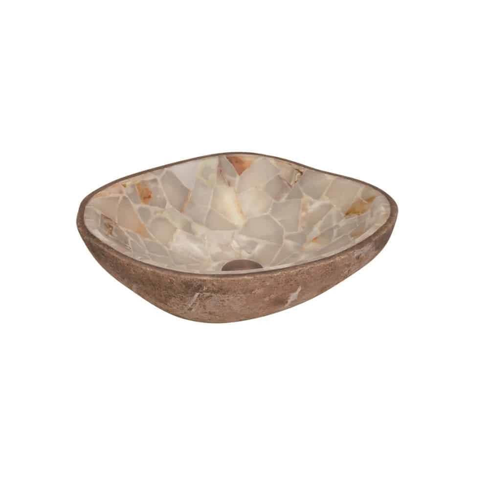 Lenova SV-40 Cobble Stone Green Onyx Above Counter Single Bowl Dimensions: Irregular - CobbleStone Green Onyx