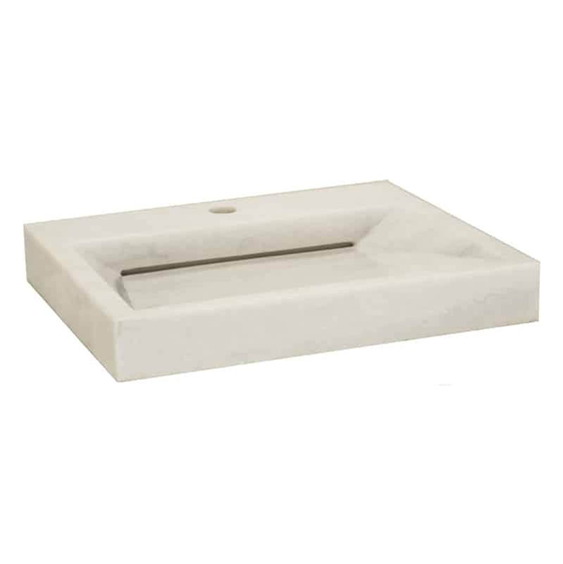 Lenova SV-60 White Marble Above Counter Single Bowl 22 x 17 x 3 - White Marble