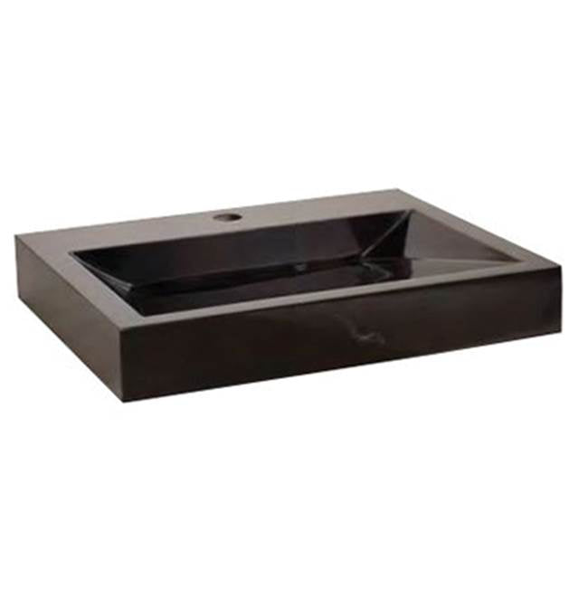 Lenova SV-61 Black Granite Stone Above Counter 
Rectangular Bowl - Black Granite