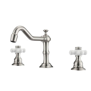 Barclay LFW102-PC Roma 8" Centerset Lavatory Faucet With Hose Porcelain Cross Holders