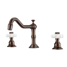 Load image into Gallery viewer, Barclay LFW102-PC Roma 8&quot; Centerset Lavatory Faucet With Hose Porcelain Cross Holders