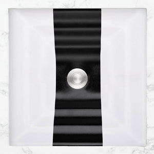 Linkasink AG12E Ribbon Medium Square - White  Glass with Black accent