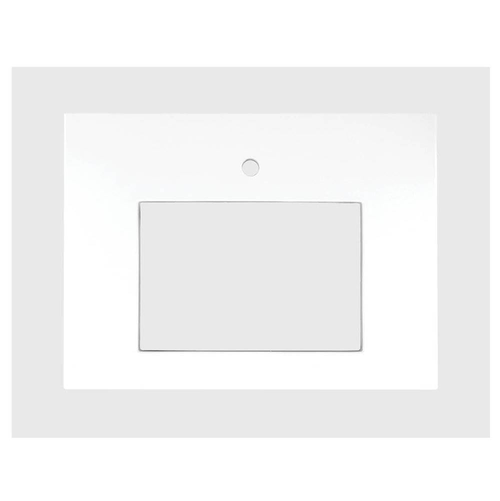 Linkasink VT30W-01 30 Vanity Top, White, 18 X 12 Sink Cutout With 1 Faucet Hole, Includes 4 Blacksplash, 30 X 22 X 1.5 - White