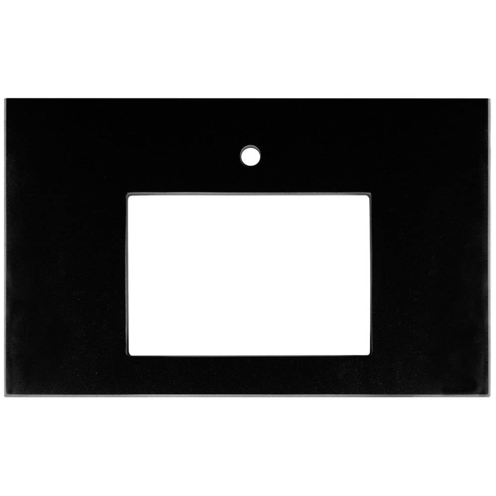 Linkasink VT36B-01 36 Vanity Top, Black, 18 X 12 Sink Cutout With 1 Faucet Hole, Includes 4 Blacksplash, 36 X 22 X 1.5 - Black