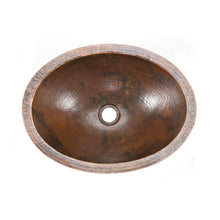 Load image into Gallery viewer, Premier Small Oval Under Counter Hammered Copper Sink LO17FDB