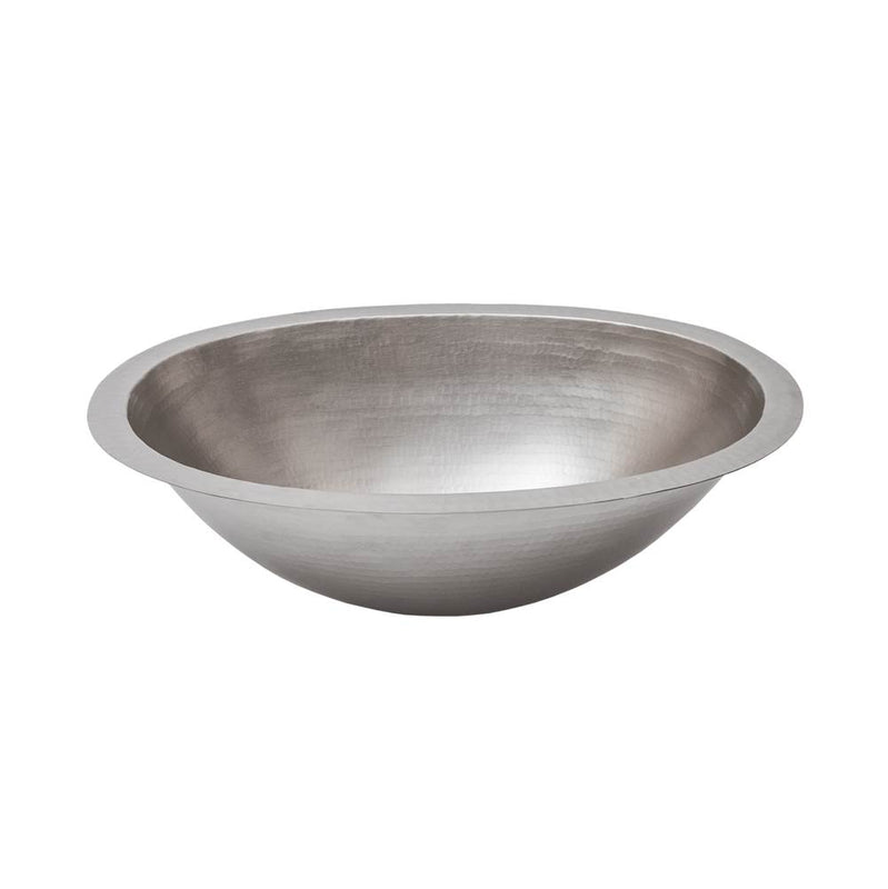 Premier Copper Products LO19FEN 19" Oval Under Counter Hammered Copper Bathroom Sink in Nickel