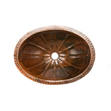 Load image into Gallery viewer, Premier Oval Under Counter Hammered Copper Sink LO19FSBDB