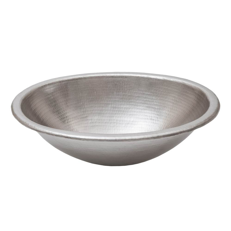 Premier Copper Products LO19REN 19" Oval Self Rimming Hammered Copper Nickel Sink