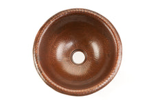 Load image into Gallery viewer, Premier Small Round Self Rimming Hammered Copper Sink LR12RDB