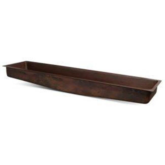 Premier Copper Products LREC60DB 60" Rectangle Under Counter Hammered Copper Bathroom Sink