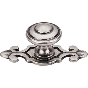 Top Knobs M464 Canterbury Knob 1 1/4" w/Backplate - Pewter Antique