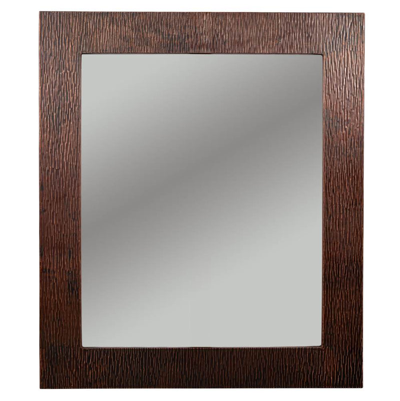 Premier Copper Products MFREC3631-TR 36" Rectangle Hammered Copper Mirror with Tree Design