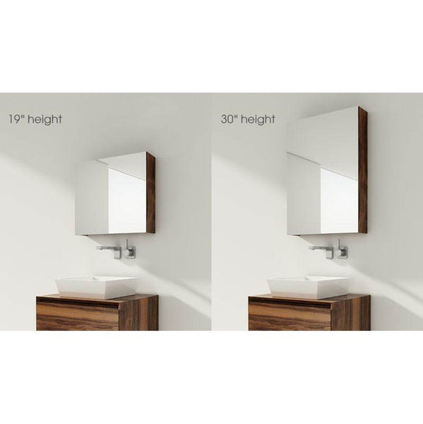 Wet Style M34ME-41-LED Furniture M - Mirrored Cabinet 34 X 19-1/8 Height - Led Option - Lacquer Wetmar White High Gloss
