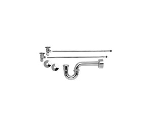 Mountain Plumbing MT9100-NL Lavatory Supply Kit w/1-1/4" P-Trap Angle Deluxe Brass Oval Handle 1/2" Compression Inlet