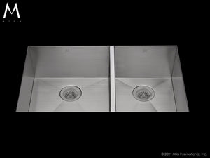 Mila MUD-653SB Flatiron Double Bowl Sink