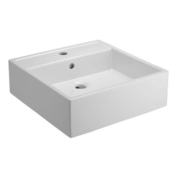 Barclay 4-481WH Nova Above Counter Basin One - Hole Fire Clay  - White