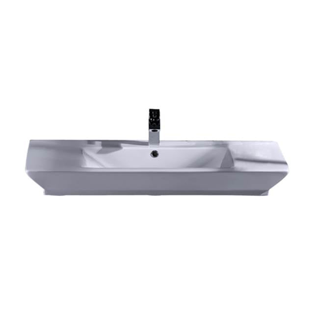 Barclay 4-363WH Opulence Above Counter Basin 39 - 1/2 Rect Bowl 8 Widespread  - White