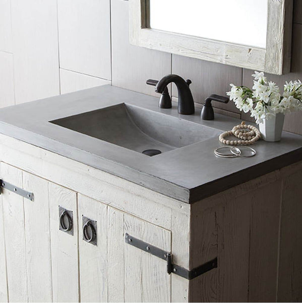 Native Trails NSVNT36-A1 36" Palomar Vanity Top with Integral Bathroom Sink in Ash-Single faucet hole