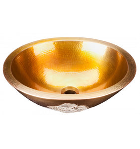 Thompson Traders PBC-ASG Masterpiece Oceanus II Handcrafted double-Wall Bath Sink Lifetime Antique Satin Gold