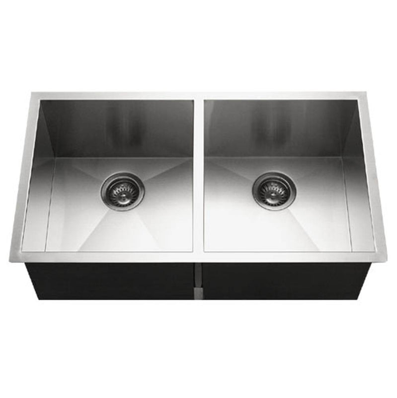 Hamat PRI-3318D Undermount Stainless Steel 50/50 Double Bowl Kitchen Sink