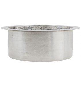 Thompson Traders PU-1708HSS Naploi Hammered Stainless Round Handcrafted Hammered Stainless Bar Sink Stainless Steel