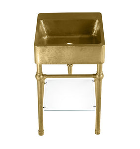 Thompson Traders PV-3420ASG Zacatecas Handcrafted Sink In Antique Satin Gold & Unlaqured Brass Leg System