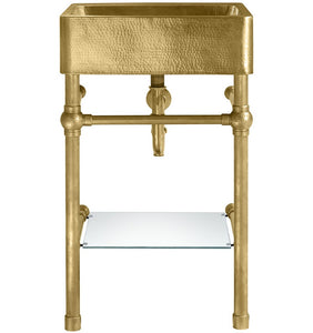 Thompson Traders PV-3420ASG Zacatecas Handcrafted Sink In Antique Satin Gold & Unlaqured Brass Leg System
