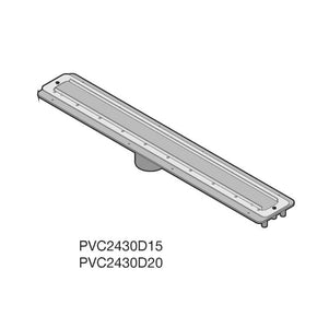 QuickDrain PVC2430D15 24" PVC Drain Body with a 1" Vertical Outlet
