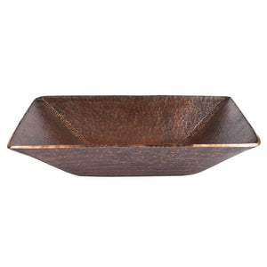 Premier Copper Products PVMRECDB 17" Modern Rectangle Hand Forged Old World Copper Vessel Sink